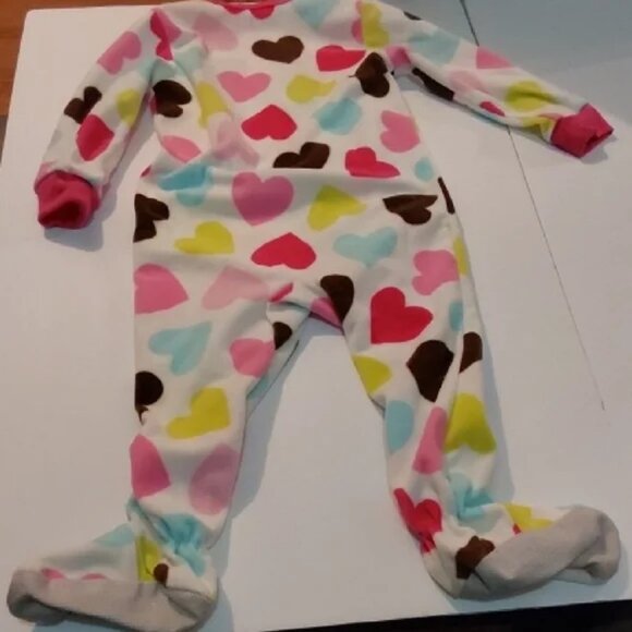 Carter's Bundle of 2 Onesies Pink Black Hearts Pink Blue Brown Yellow Hearts - Picture 8 of 10